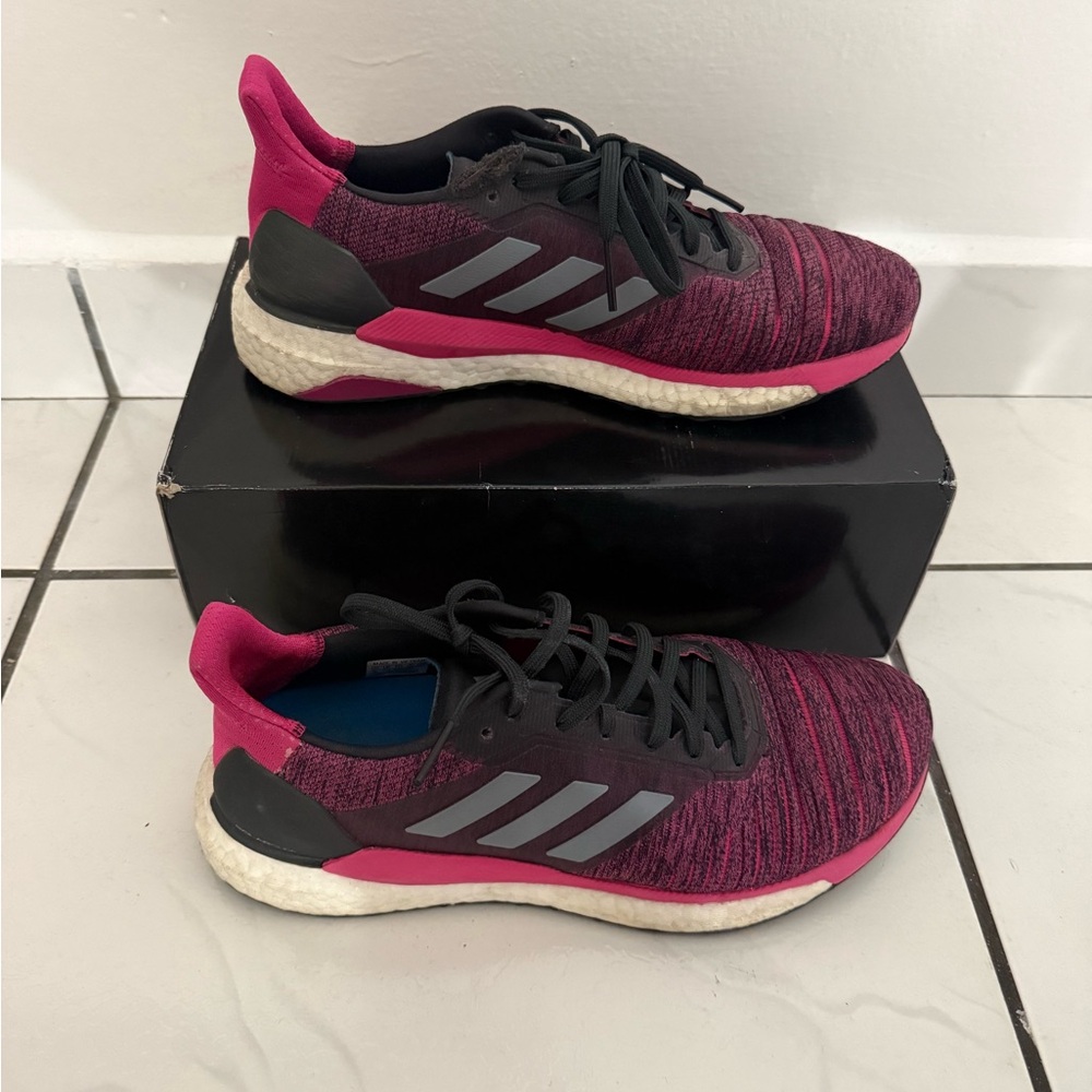 Adidas Black and Pink Athletic Shoes